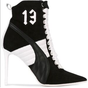 Black and White High-Top Women's Shoes
